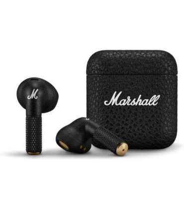 Marshall Minor IV TWS Bluetooth Wireless In-Ear Headphones BT 5.3, Active Noise Cancelling, Qi Wireless Charging, IPX4, Black