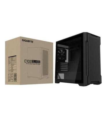 Case|GIGABYTE|GB-C102G|MidiTower|Case product features Transparent panel|Not included|MicroATX|MiniITX|Colour Black|GB-C102G