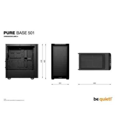 Case|BE QUIET|PURE BASE 501|MidiTower|Not included|ATX|MicroATX|MiniITX|Colour Black|BGW74