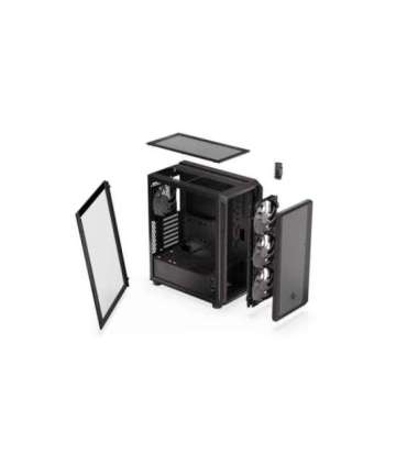 Case|ENDORFY|Arx 500 ARGB|MidiTower|Case product features Transparent panel|Not included|ATX|MicroATX|MiniITX|Colour Black|EY