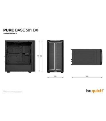 Case|BE QUIET|PURE BASE 501 DX|MidiTower|Case product features Transparent panel|Not included|ATX|MicroATX|MiniITX|Colour Bla