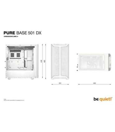 Case|BE QUIET|PURE BASE 501 DX|MidiTower|Case product features Transparent panel|Not included|ATX|MicroATX|MiniITX|Colour Whi
