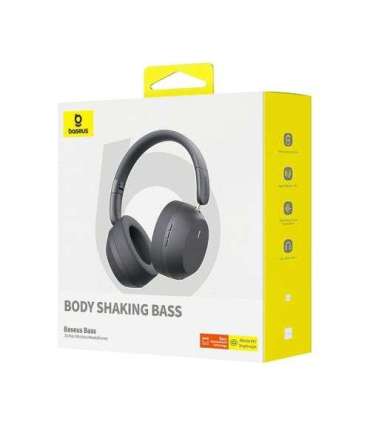 Baseus Headphone Bluetooth Bass 35 Max Wireless Headphones BT 5.3 with PNC, Gray(A00070800821-00)
