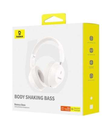 Baseus Earphone Bluetooth Bass 30 Max Wireless Headphones, BT 5.3, White EU (A00070700211-00)