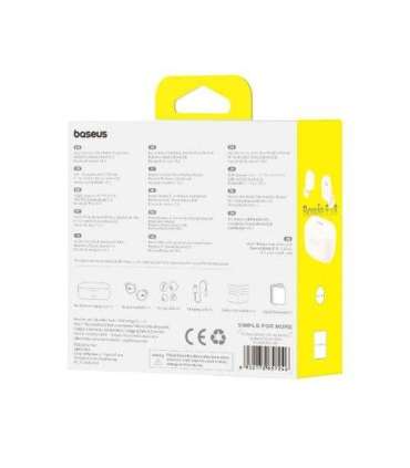 Baseus Earphone Bluetooth Bowie E18 TWS Earphones, BT 5.3, ENC, IPX4, White EU (A00023800223-00)