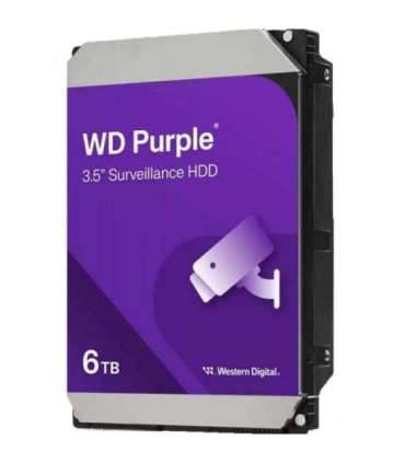 Western Digital WD64PURZ WD PURPLE, 6TB, HDD, 3.5", SATA3, 5400 RPM, 256 MB