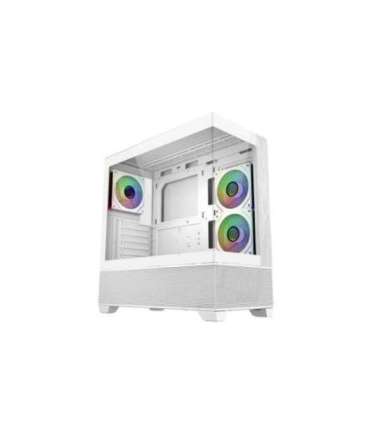 Cooler Master E690-WHNN-S00 Elite 690 WOOD White, 270° Full-View Tempered Glass, Seamless Bevel