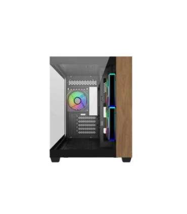 Cooler Master E481-KHNN-S00 Elite 481 WOOD Black, mATX, Front Panel, 70° Full-View Tempered Glass