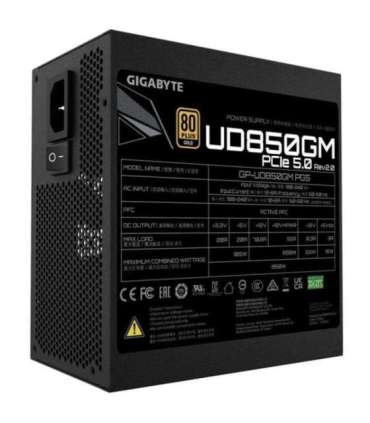 Gigabyte GP-UD850GM PG5 V2 UD850GM PG5 V2 PSU, ATX 3.1, 850W, PCIe Gen 5.1, 80 PLUS Gold, 120mm