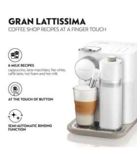 DeLonghi Coffeemachine Nespresso Gran Lattissima EN 640 W DelonghiW Delonghi W white (EN 640.W)