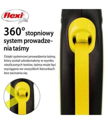 Flexi New NEON 5 m Black, Yellow Dog Retractable lead