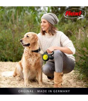 Flexi New NEON 5 m Black, Yellow Dog Retractable lead