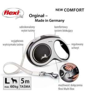 Flexi New COMFORT 8 m Black, Grey Dog Retractable lead
