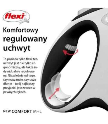 Flexi New COMFORT 8 m Black, Grey Dog Retractable lead