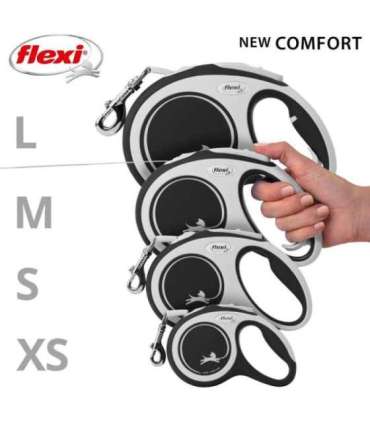 Flexi New COMFORT 8 m Black, Grey Dog Retractable lead