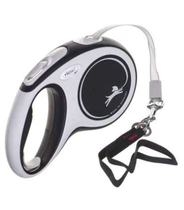 Flexi New Comfort M Tape 5 m Black Dog Retractable lead
