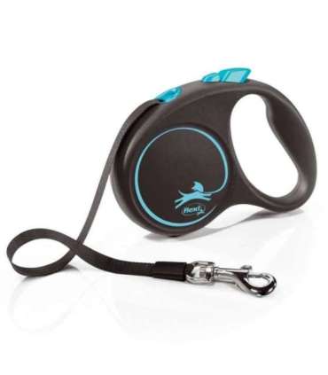 Flexi Automatic leash Black Design S 5 m, Blue