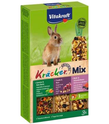VITAKRAFT KRACKER forest fruits/walnuts/vegetables - treats for rabbits - 3 pieces