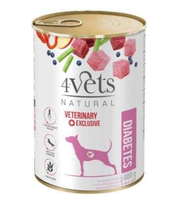 4VETS Natural Diabetes Dog  - wet dog food - 400 g