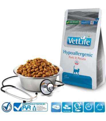 FARMINA VET Life Hypoallergenic Feline Pork & Potato - dry cat food - 1.5 kg