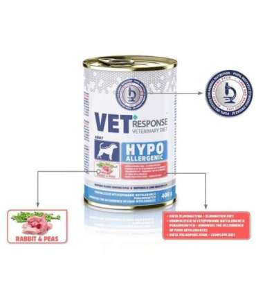 VET RESPONSE Hypoallergenic Rabbit - wet dog food - 400g