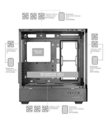 Mars Gaming MCLCDPRO computer case Midi Tower Black
