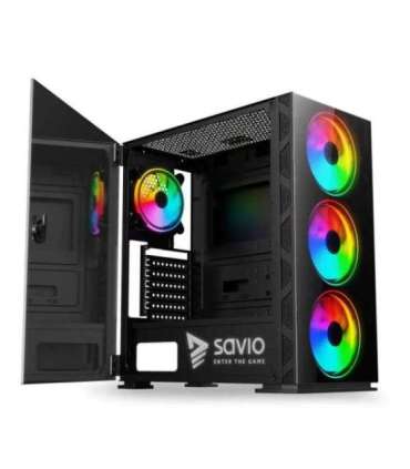 SAVIO PC Case Prime X1 ARGB Glass Black