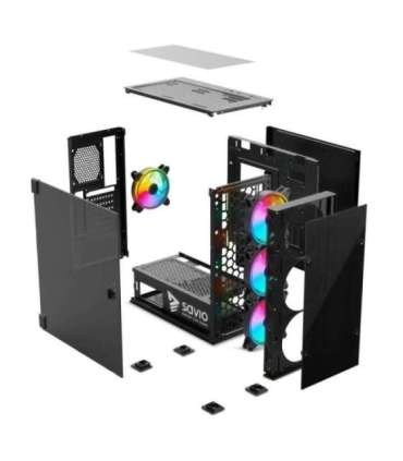 SAVIO PC Case Prime X1 ARGB Glass Black