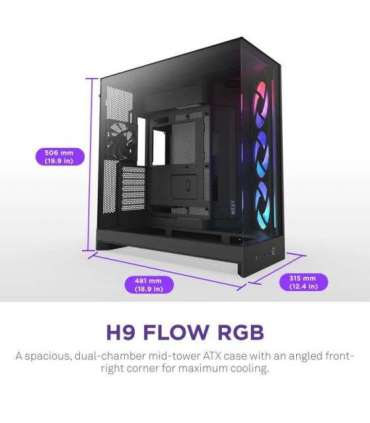 Case|NZXT|ATX/micro ATX/Mini-ITX/EATX|Black|Midi Tower|PC|CM-H92FB-R1