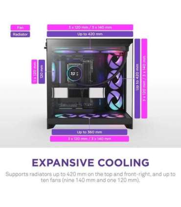 Case|NZXT|ATX/micro ATX/Mini-ITX/EATX|Black|Midi Tower|PC|CM-H92FB-R1