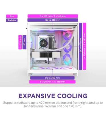 Case|NZXT|ATX/micro ATX/Mini-ITX/EATX|White|Midi Tower|PC|CM-H92FW-R1