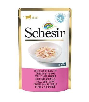 SCHESIR in jelly Chicken with ham - wet cat food - 50 g