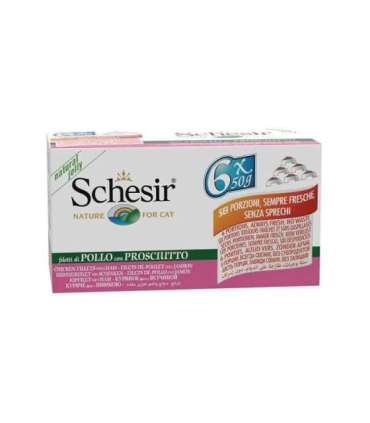 SCHESIR Chicken fillets with ham in jelly - wet cat food - 6x50g