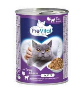 PREVITAL Turkey with lamb in jelly - wet cat food - 2x415g