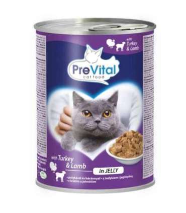 PREVITAL Turkey with lamb in jelly - wet cat food - 2x415g