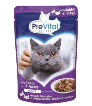 PREVITAL Turkey and rabbit in jelly - wet cat food - 100g