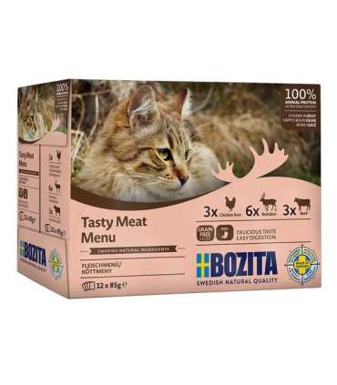 BOZITA Tasty meat menu Multibox Flavor Mix in Jelly - Wet Cat Food - 12 x 85g