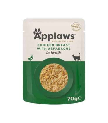 APPLAWS Chicken fillet with asparagus in broth - wet cat food - 70g