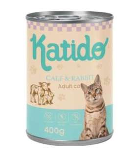 KATIDO Cielęcina z Królikiem mokra karma dla kota 400g