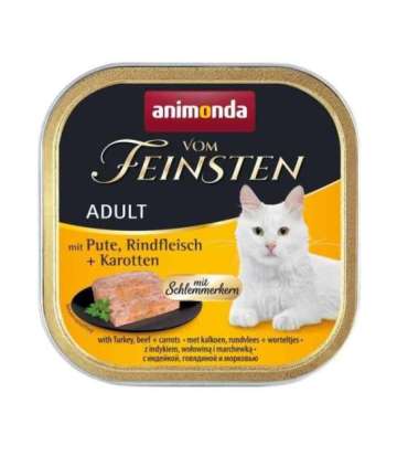ANIMONDA Vom Feinsten Adult Turkey, beef and carrots - wet cat food - 100g