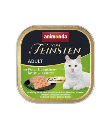 ANIMONDA Vom Feinsten Adult Turkey, chicken breast and herbs - wet cat food - 100g
