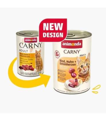 ANIMONDA Carny Adult Beef, chicken and duck hearts - wet cat food - 400g