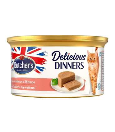 BUTCHER'S Delicious Dinners Salmon and shrimp - wet cat food - 85 g