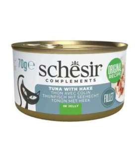 SCHESIR Complements Tuna with hake in jelly - wet cat food - 70g