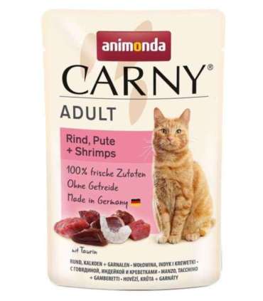 ANIMONDA Carny Adult Beef, turkey and shrimps - wet cat food - 85g