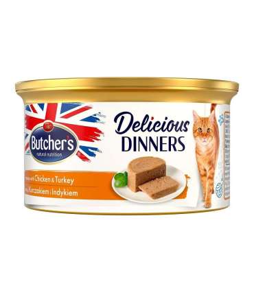 BUTCHER'S Delicious Dinners Chicken with turkey - wet cat food - 85 g