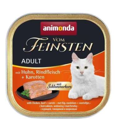 ANIMONDA Vom Feinsten Adult Chicken, beef and carrots - wet cat food - 100g