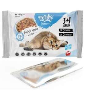 TUF TUF 2x with cod, 2x with trout - wet cat food - 4x100g