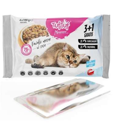 TUF TUF 2x with chicken, 2x with liver - wet cat food - 4x100g