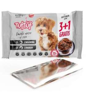 TUF TUF 2x with poultry, 2x with beef - wet dog food - 4x100g